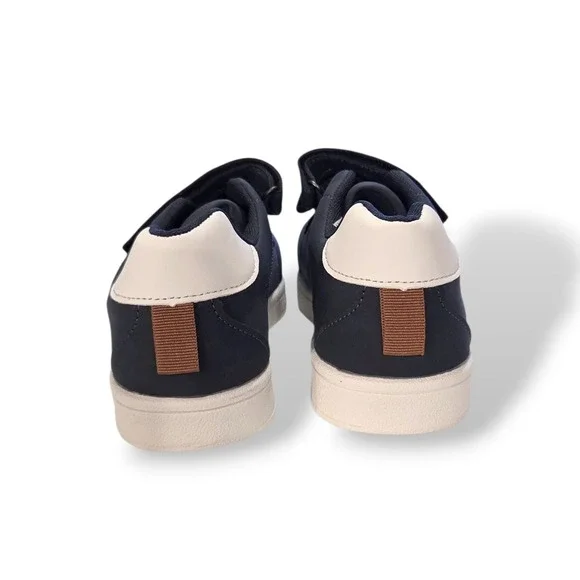 Kids Boys Navy Dinosaur Print Sneakers EU 34 US 2.5 Hook Loop Low Top Shoes - Picture 3 of 9